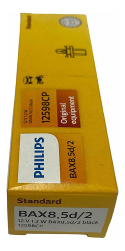 Set 10 Mini Foco Halógeno Philips Oem 12v B8.5d 12598cp 1.2w