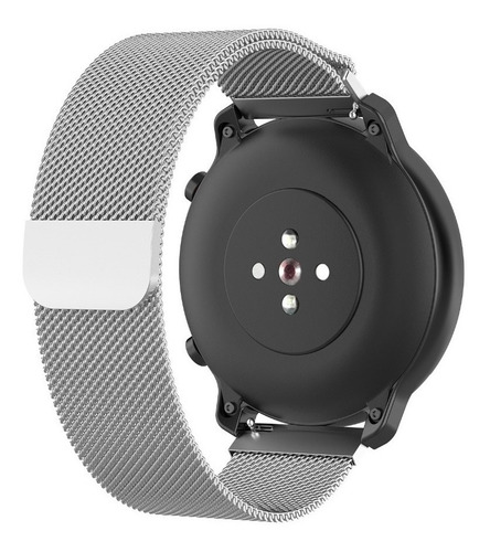 Pulseira Metal Para Amazfit Gtr 47mm Pinos Troca Fácil Cor Prata Largura Da Pulseira 22 Mm