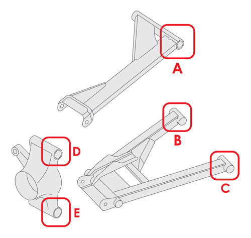 Caltric 5439874 5437651 Rear Control Arm & Knuckle Bushi Cch
