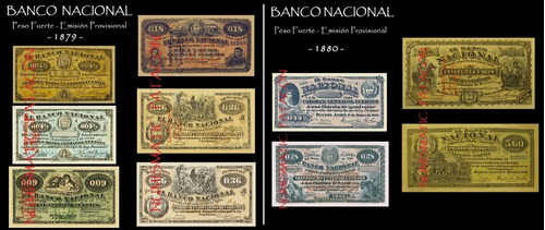 Colección Billete Centavo Fuerte 1879 Y 1880 Facsímil Copia