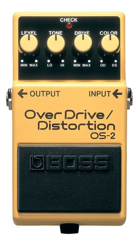 Pedal de efeito Boss OverDrive/Distortion OS-2  amarelo