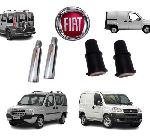 Imagem 8 de 10 de Par Kit Pino Guia Bucha Pinça Freio Fiat Doblo 2001 Até 2020