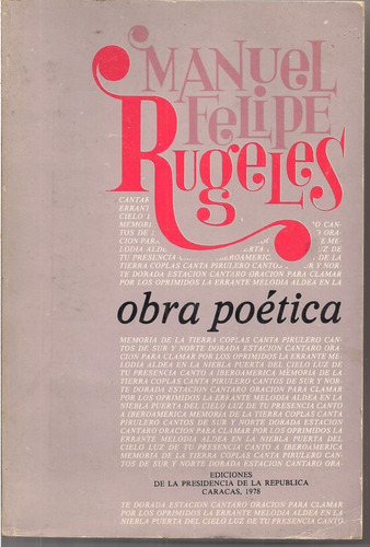 Obra Poetica Manuel Felipe Rugeles 