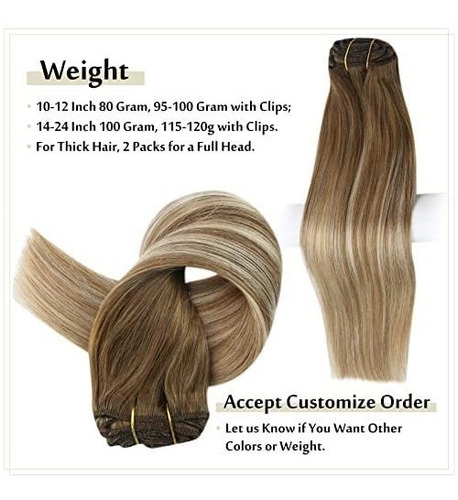 Relleno Brillo Remy Clip En Extensiones De Pelo Clip Ttqcp
