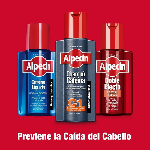 Imagen 2 de 5 de Alpecin Cafeína Líquida Tónico Capilar Concentrado 200 Ml