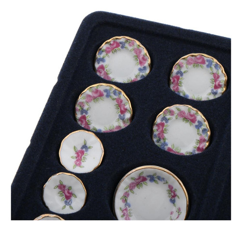 De Té De Para Comedor De 40 Piezas, Taza 1/12, Miniatura De