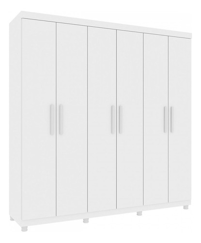 Guarda-roupa Casal Olimpo 6 Portas 3 Gavetas Neve - Tcil Cor Branco