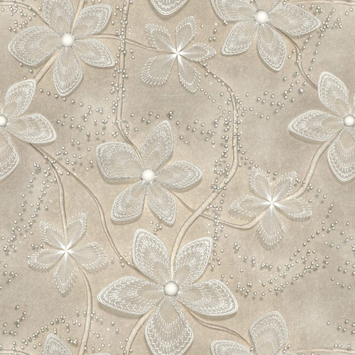 Papel De Parede Floral Elegance Com Efeito 3d - Rolo 10m