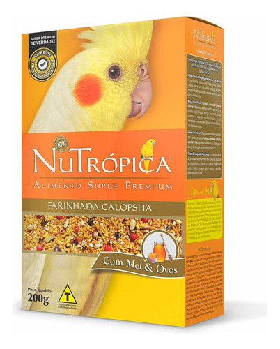 Farinhada Para Calopsita Alimento Psita Com Mel E Ovos 200g