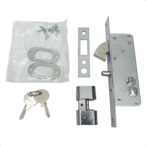 Fechadura Bico Papagaio Porta De Correr 940 Inox Stam 37mm Inox Polido