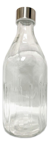 Botella De Vidrio Para Jugo Agua Con Tapa De Metal Diseño Color Redondo