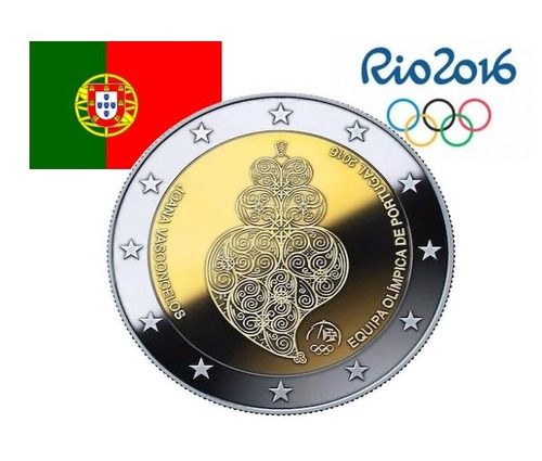 Moeda Portugal Na Olimpíada Rio 2016 (2 Euros Bimetálica) Fc