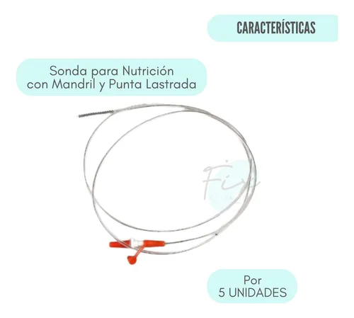 Sonda Nasogastrica Pvc K108 Nutricion Enteral Con Mandril X5
