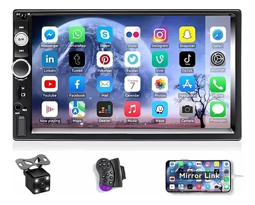 Radio Auto 2 Din Mirror Link+camara Retroceso+comando
