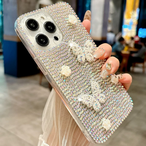 Funda De Teléfono Para Xiaomi Poco X F M C 7 6 5 4 3 Con Diamantes De Imitación Brillantes Y Coloridos Diamantes De Imitación, Perla, Mariposa, Crista