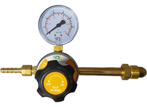 Regulador De Pressão Glp 45kg Gás De Cozinha Manometro Sm200