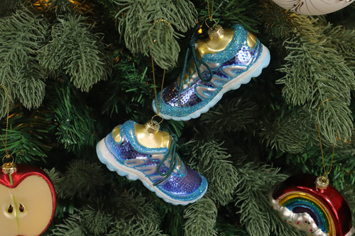 Zapatillas Para Correr De Vidrio Con Adornos Navideños, Paqu