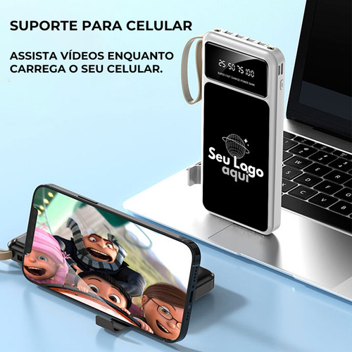 Kit 50 Power Bank 10000 Personalizado Com Logo