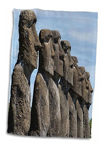 3d Rose Chile-isla De Pascua-rapa Nui. Toalla De Mano Ahu Ak