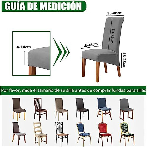 4 Fundas Elásticas Para Sillas, Fundas Felpa Color Lis