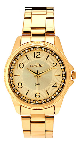 Relógio Feminino Elegante Copc21jfp/4d Dourado Condor