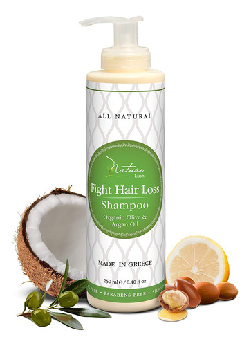 Nature Lush Organic Argan Champú Anticaída Para Cabellos Con