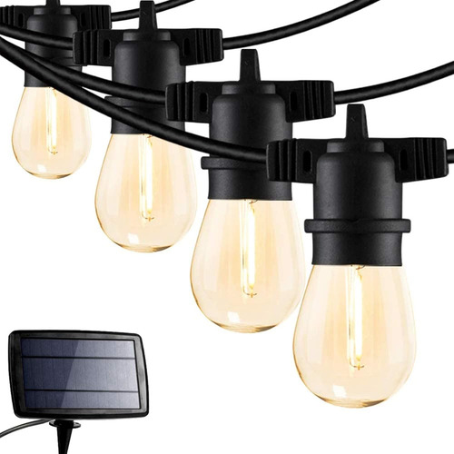 Cadena De Luces Solares Led Para Patio Impermeable 24 Pies