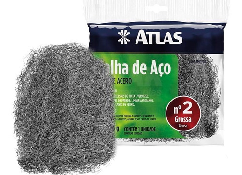 Palha De Aço Esponja Lã Grossa N°2 25g