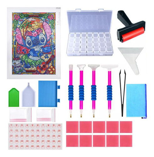 Kit De Pintura De Vidrio Stitch 5d Para Bricolaje