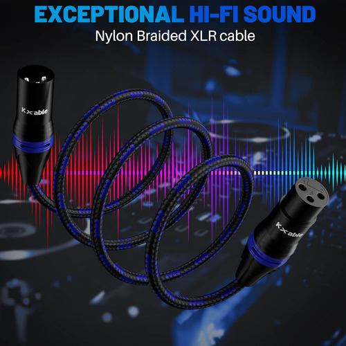 Cables De Microfono Kxable Xlr De 1.80 Metros Pack De 6