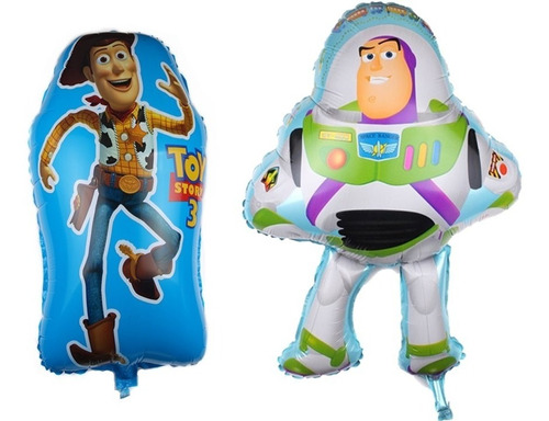 Pack 2 Globos Personajes Toy Story Woody Y Buzz Lightyear