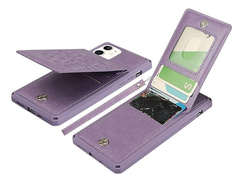 Funda Tipo Cartera Para iPhone 11 Con Soporte Para Tarjeta D