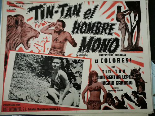 Cartel De Cine Tin Tán El Hombre Mono Con Ana Berta Lepe