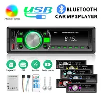 Comprar Gearelec Autoestéreo 1 Din Estereo Para Auto Con Rca Aux Usb Tf Reproducción Receptor De Radio Bluetooth Fm Reproductor Multimedia Luz De 7 Colores Mp3