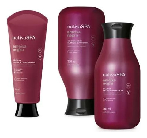 Kit Nativa Spa Ameixa Negra: Shampoo+condicionador+ Leave-in