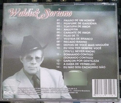 Cd Waldick Soriano Ao Vivo (Usado)