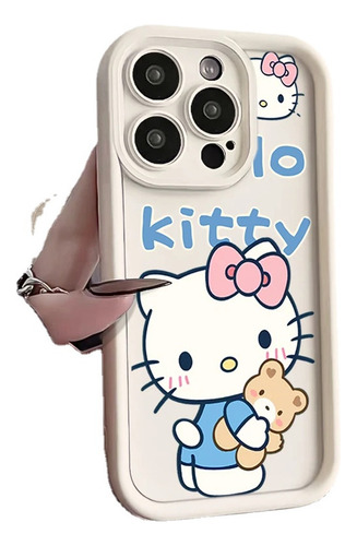 Funda De Silicona Sanrio Hello Kitty For iPhone 15, 3 Unida