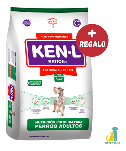 Ken-l Ration Perros Light Bls 15 Kg. Happy Tails