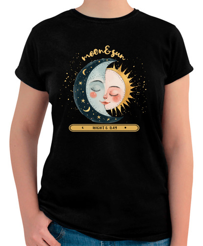 Playera Algodón Peinado - Luna Y Sol - Noche Y Día