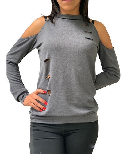 Sweaters Mujer   De Lanilla Hombros Descubiertos  Invierno