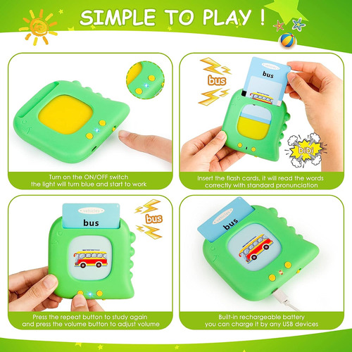 Tarjetas Flash Parlantes Beefox, Juguetes De Aprendizaje Par