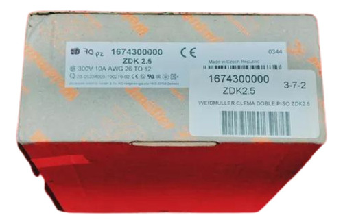 Weidmüller 1674300000 Zdk2.5 Bloque De Montaje ( 70pz. )