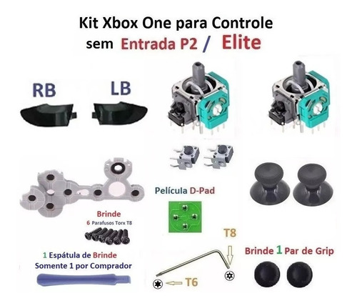 Xbox One Sem Entrada P2 - Kit Reparo Controle Frete R$ 16,49