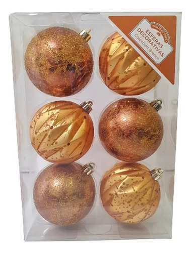 Esferas Decorativas Navideñas Coleccion Bronce Holiday Time