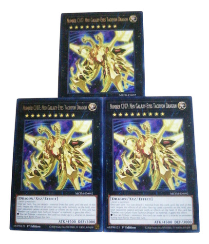 Yugioh Number C107: Neo Galaxy-eyes Tachyon Dragon Raro X3