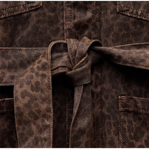 Chaqueta De Solapa Con Estampado Animal Chaqueta Holgada Con