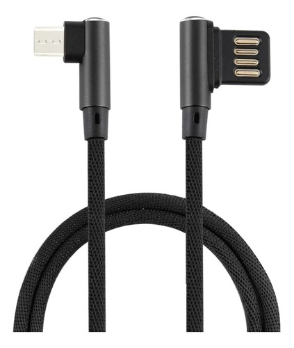 Cable Micro Usb V8 Tipo Codo Angulo Reforzado 1m Dual