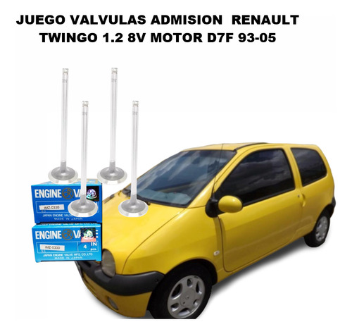 Juego Valvulas Admision  Renault Twingo 1.2 8v Motor D7f 93-