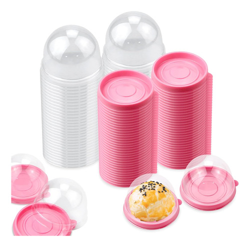 Juego De 100 Minicajas Plástico Transparente Para Cupcakes