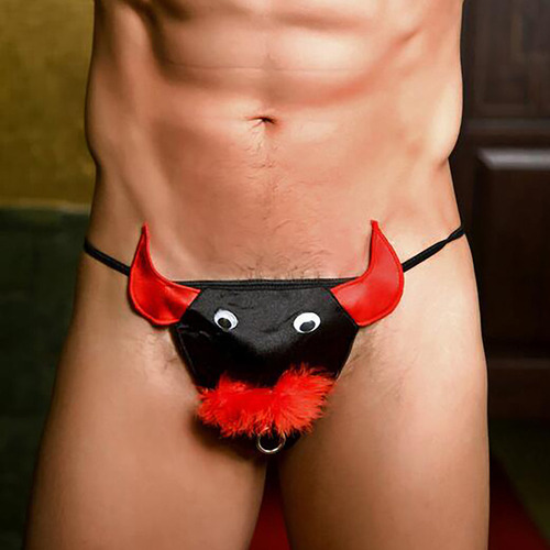 Tanga Grande Con Forma De Animal Tipo Vaca Negra Para Hombre